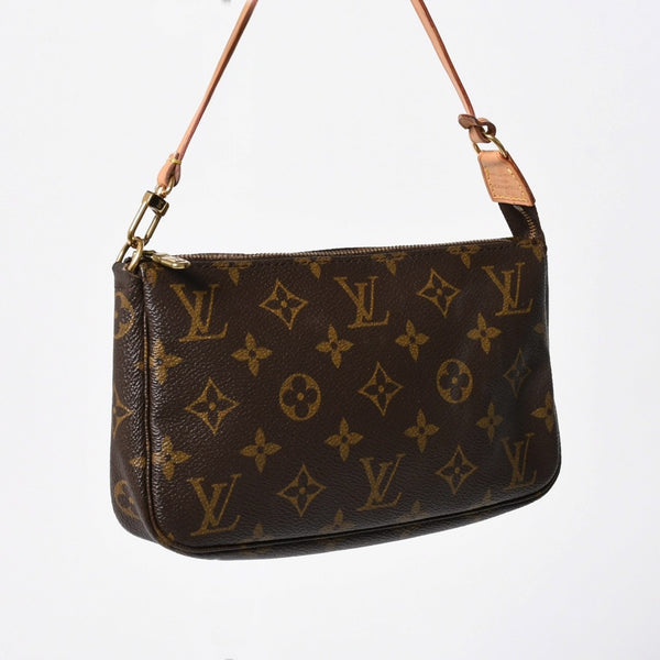 Very Good Condition LOUIS VUITTON Pochette Accessory Pouch M51980 Monogram Brown Used 4a009784