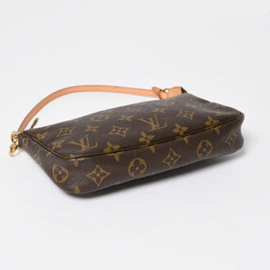 Very Good Condition LOUIS VUITTON Pochette Accessory Pouch M51980 Monogram Brown Used 4a009784