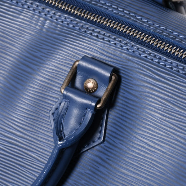 Very Good Condition LOUIS VUITTON Handbag Speedy 25 M5923G Miltille Epi Navy Silver Hardware Used 4a009798