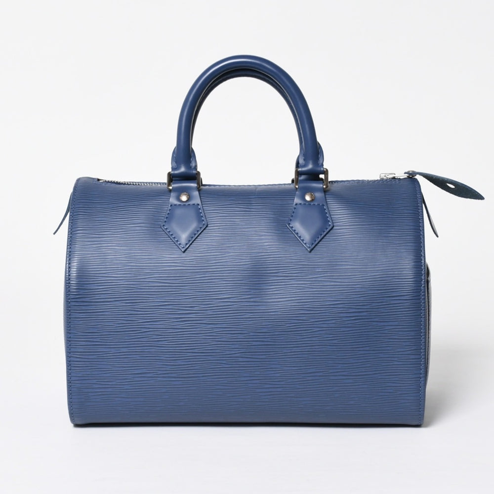 極美品 LOUIS VUITTON ルイヴィトン ハンドバッグ スピーディ25 M5923G ミルティーユ エピ ネイビー シルバー金具 中古 4a009798