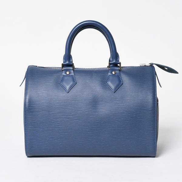 Very Good Condition LOUIS VUITTON Handbag Speedy 25 M5923G Miltille Epi Navy Silver Hardware Used 4a009798