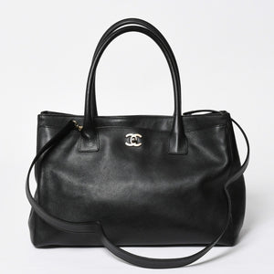 CHANEL Executive Medium Tote Bag No. 6 Coco Mark Caviar Skin Black Good Used 4a009757