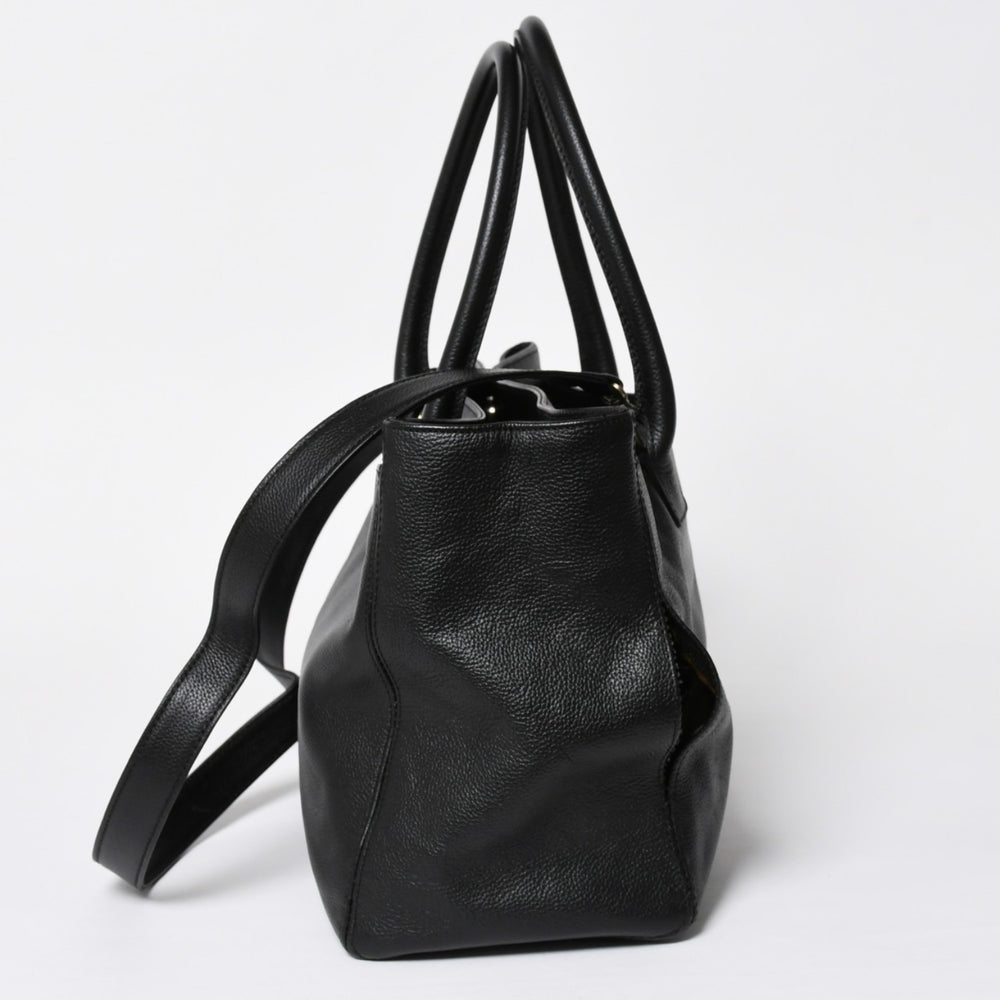 CHANEL Executive Medium Tote Bag No. 6 Coco Mark Caviar Skin Black Good Used 4a009757