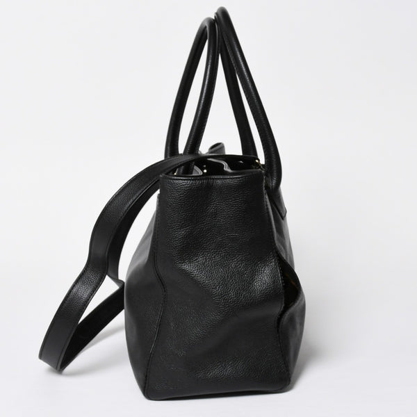 CHANEL Executive Medium Tote Bag No. 6 Coco Mark Caviar Skin Black Good Used 4a009757