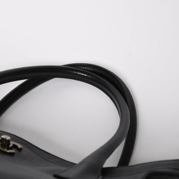 CHANEL Executive Medium Tote Bag No. 6 Coco Mark Caviar Skin Black Good Used 4a009757
