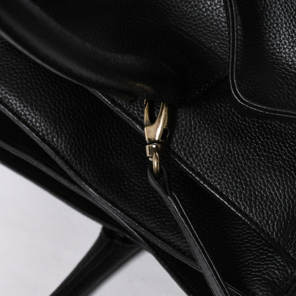 CHANEL Executive Medium Tote Bag No. 6 Coco Mark Caviar Skin Black Good Used 4a009757