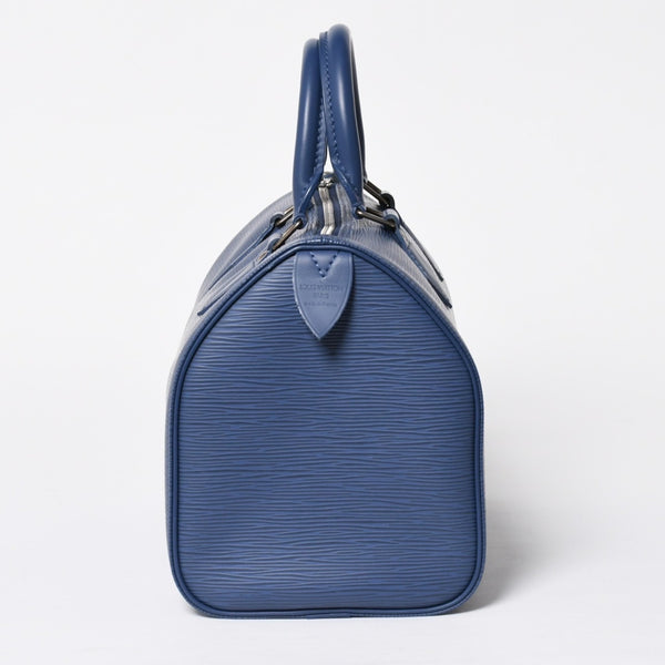 Very Good Condition LOUIS VUITTON Handbag Speedy 25 M5923G Miltille Epi Navy Silver Hardware Used 4a009798