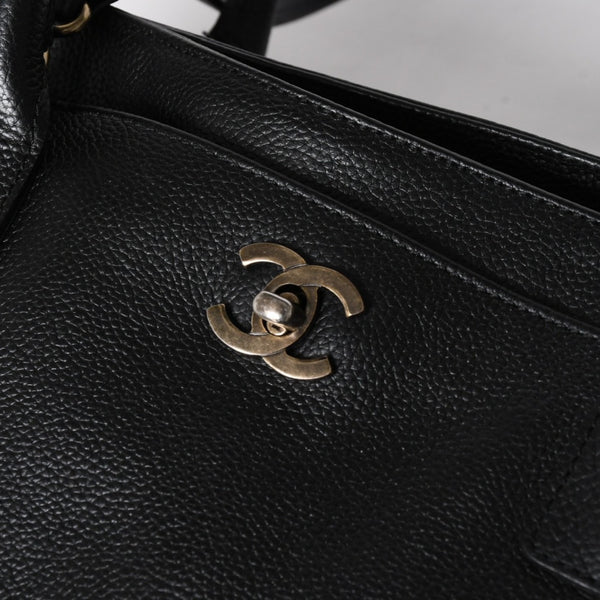 CHANEL Executive Medium Tote Bag No. 6 Coco Mark Caviar Skin Black Good Used 4a009757