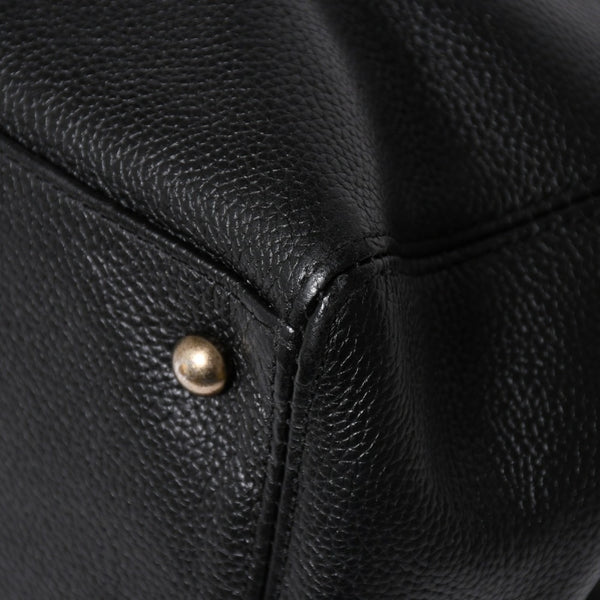 CHANEL Executive Medium Tote Bag No. 6 Coco Mark Caviar Skin Black Good Used 4a009757