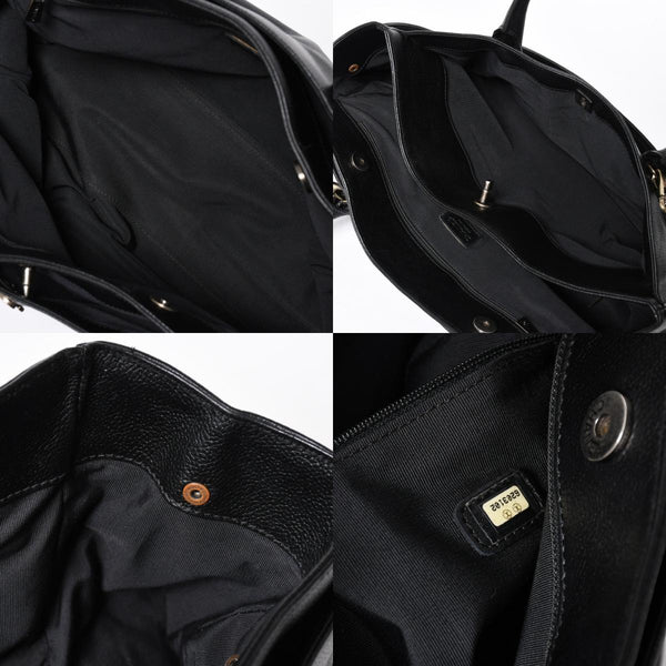 CHANEL Executive Medium Tote Bag No. 6 Coco Mark Caviar Skin Black Good Used 4a009757