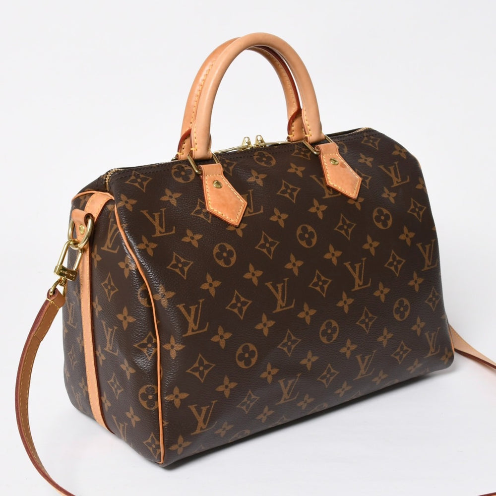 Very Good Condition LOUIS VUITTON Monogram Speedy Bandouliere 30 Handbag M41222 Monogram Brown Gold Hardware Used 4a009699
