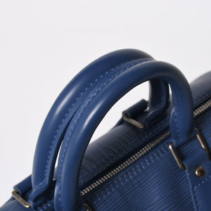 Very Good Condition LOUIS VUITTON Handbag Speedy 25 M5923G Miltille Epi Navy Silver Hardware Used 4a009798