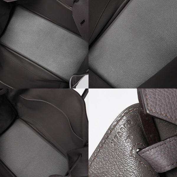 Like new HERMES Birkin 40 Ethane Togo 40cm X stamped silver hardware handbag used 4a009800