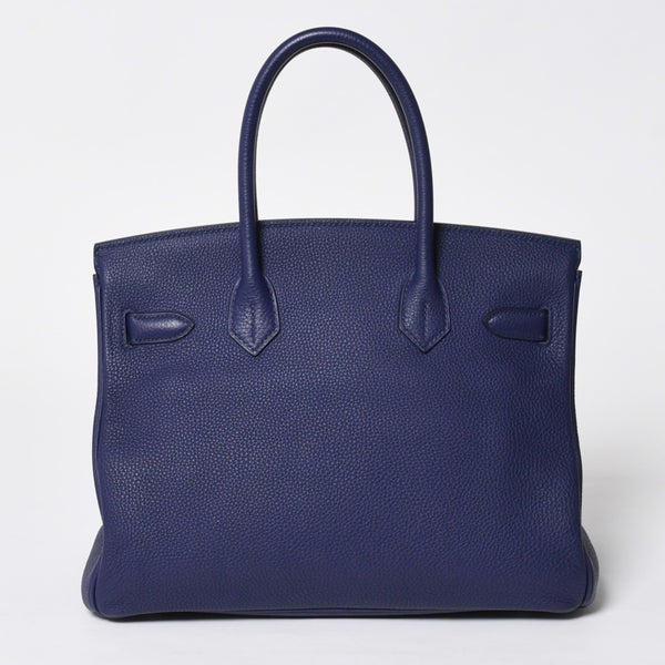 Very good condition HERMES Birkin 30 handbag Togo navy blue ankle x Bordeaux silver hardware C stamp used 4a009801