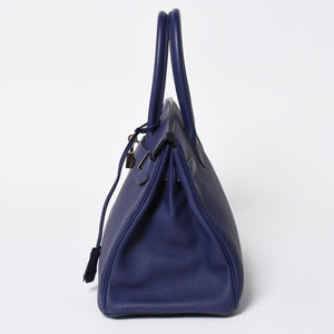 Very good condition HERMES Birkin 30 handbag Togo navy blue ankle x Bordeaux silver hardware C stamp used 4a009801