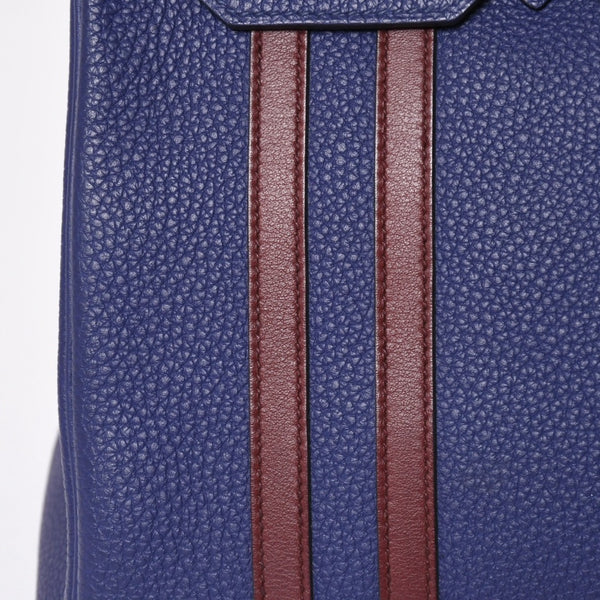 Very good condition HERMES Birkin 30 handbag Togo navy blue ankle x Bordeaux silver hardware C stamp used 4a009801