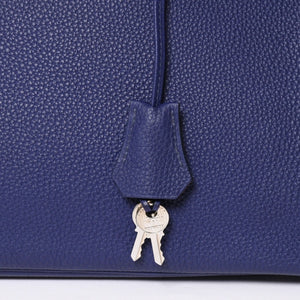 Very good condition HERMES Birkin 30 handbag Togo navy blue ankle x Bordeaux silver hardware C stamp used 4a009801
