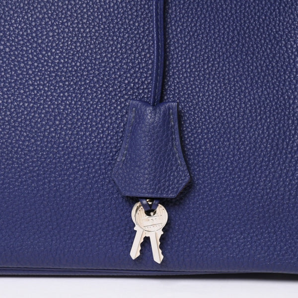 Very good condition HERMES Birkin 30 handbag Togo navy blue ankle x Bordeaux silver hardware C stamp used 4a009801