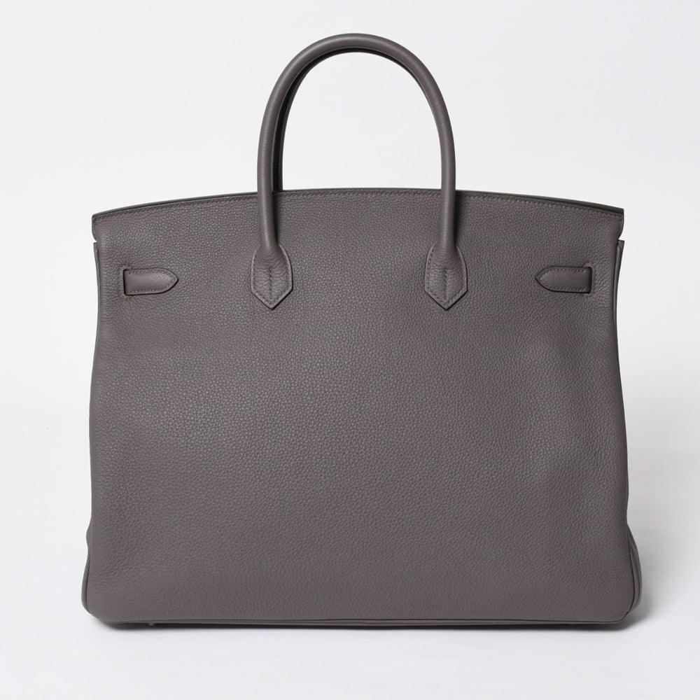 新品同様 HERMES エルメス バーキン40 エタン トゴ 40cm X刻印 シルバー金具 ハンドバッグ 中古 4a009800