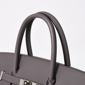 Like new HERMES Birkin 40 Ethane Togo 40cm X stamped silver hardware handbag used 4a009800
