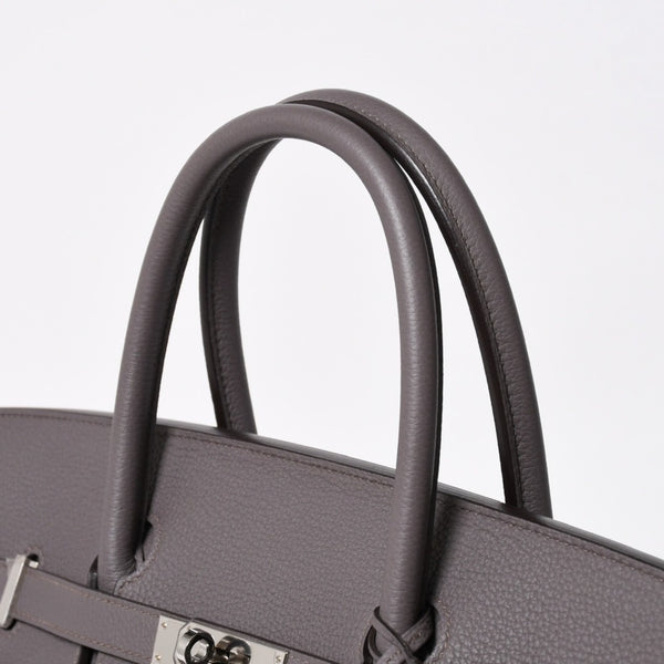 Like new HERMES Birkin 40 Ethane Togo 40cm X stamped silver hardware handbag used 4a009800