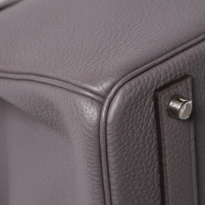 Like new HERMES Birkin 40 Ethane Togo 40cm X stamped silver hardware handbag used 4a009800