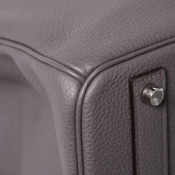 Like new HERMES Birkin 40 Ethane Togo 40cm X stamped silver hardware handbag used 4a009800