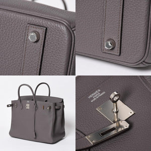 Like new HERMES Birkin 40 Ethane Togo 40cm X stamped silver hardware handbag used 4a009800