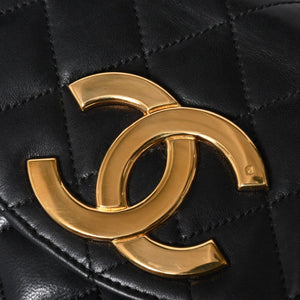極美品 CHANEL シャネル ホーボー チェーンショルダーバッグ 0番台 ココマーク ラムスキン ブラック ゴールド金具 中古 4a009803