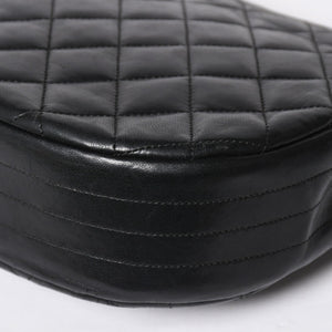 極美品 CHANEL シャネル ホーボー チェーンショルダーバッグ 0番台 ココマーク ラムスキン ブラック ゴールド金具 中古 4a009803