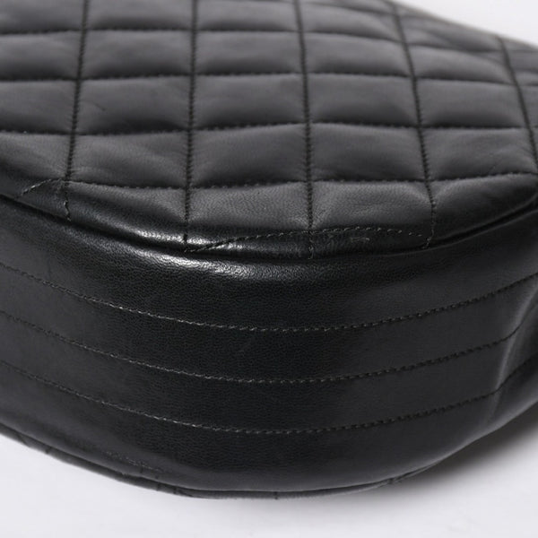 極美品 CHANEL シャネル ホーボー チェーンショルダーバッグ 0番台 ココマーク ラムスキン ブラック ゴールド金具 中古 4a009803