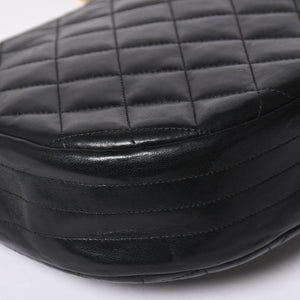 極美品 CHANEL シャネル ホーボー チェーンショルダーバッグ 0番台 ココマーク ラムスキン ブラック ゴールド金具 中古 4a009803