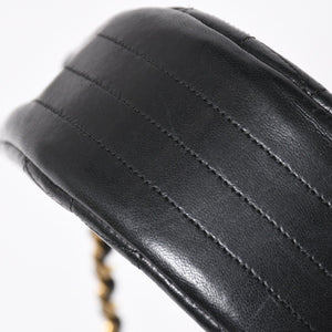 極美品 CHANEL シャネル ホーボー チェーンショルダーバッグ 0番台 ココマーク ラムスキン ブラック ゴールド金具 中古 4a009803