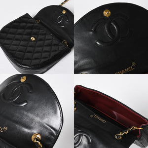 極美品 CHANEL シャネル ホーボー チェーンショルダーバッグ 0番台 ココマーク ラムスキン ブラック ゴールド金具 中古 4a009803