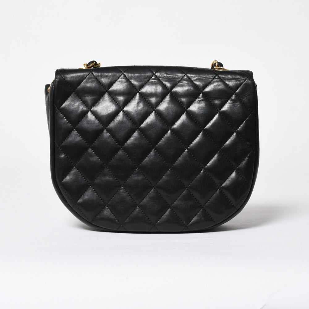 極美品 CHANEL シャネル ホーボー チェーンショルダーバッグ 0番台 ココマーク ラムスキン ブラック ゴールド金具 中古 4a009803