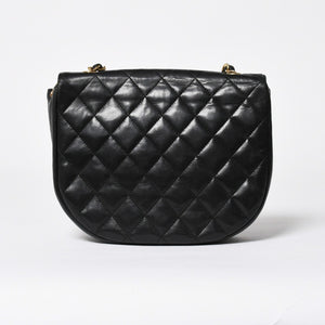 極美品 CHANEL シャネル ホーボー チェーンショルダーバッグ 0番台 ココマーク ラムスキン ブラック ゴールド金具 中古 4a009803