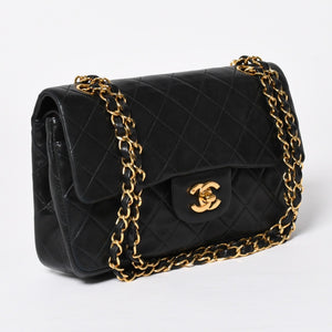 CHANEL CHANEL Matelasse 23 W Flap W Chain Shoulder Bag No. 2 Coco Mark Lambskin A01113 Black Good Condition Used 4a009705