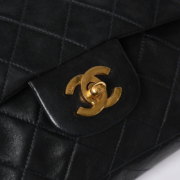 CHANEL CHANEL Matelasse 23 W Flap W Chain Shoulder Bag No. 2 Coco Mark Lambskin A01113 Black Good Condition Used 4a009705
