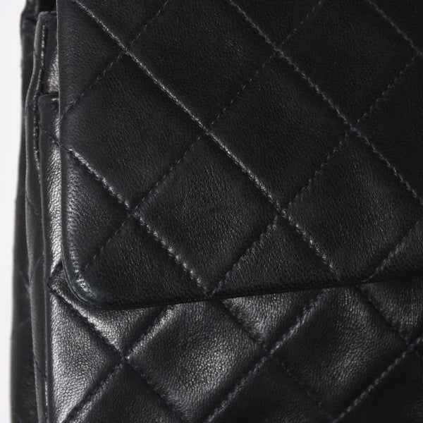 CHANEL CHANEL Matelasse 23 W Flap W Chain Shoulder Bag No. 2 Coco Mark Lambskin A01113 Black Good Condition Used 4a009705