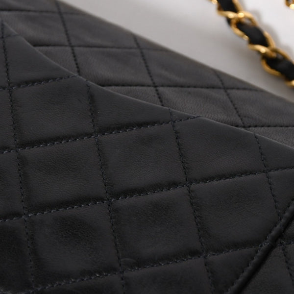 CHANEL CHANEL Matelasse 23 W Flap W Chain Shoulder Bag No. 2 Coco Mark Lambskin A01113 Black Good Condition Used 4a009705