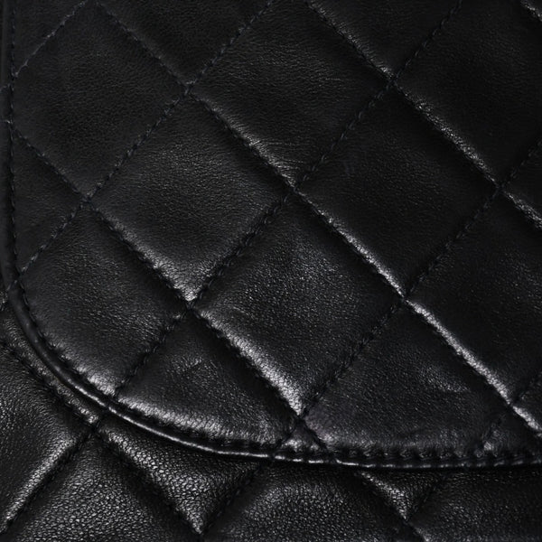 CHANEL CHANEL Matelasse 23 W Flap W Chain Shoulder Bag No. 2 Coco Mark Lambskin A01113 Black Good Condition Used 4a009705