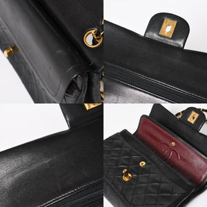 CHANEL CHANEL Matelasse 23 W Flap W Chain Shoulder Bag No. 2 Coco Mark Lambskin A01113 Black Good Condition Used 4a009705