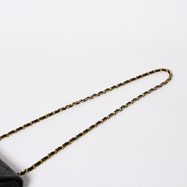 極美品 CHANEL シャネル ホーボー チェーンショルダーバッグ 0番台 ココマーク ラムスキン ブラック ゴールド金具 中古 4a009803