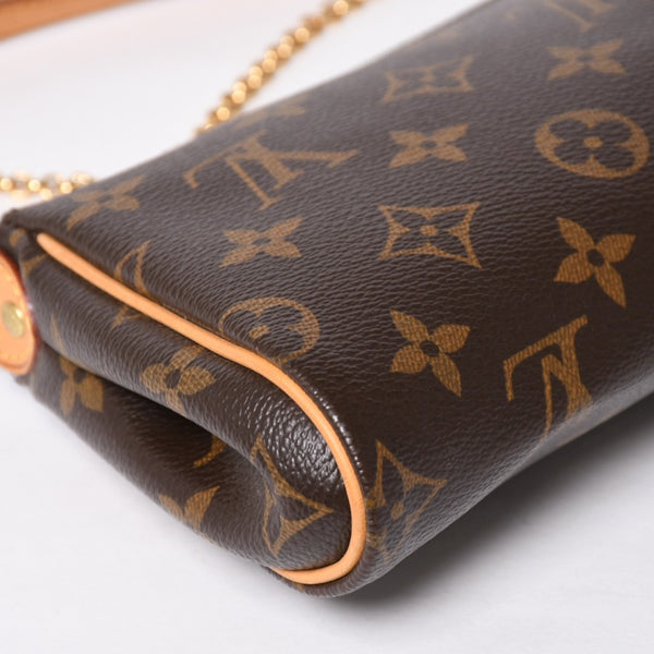 極美品 LOUIS VUITTON ルイヴィトン ポシェット エヴァ モノグラム M95567 ブラウン ゴールド金具 中古 4a009733