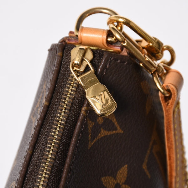 極美品 LOUIS VUITTON ルイヴィトン ポシェット エヴァ モノグラム M95567 ブラウン ゴールド金具 中古 4a009733