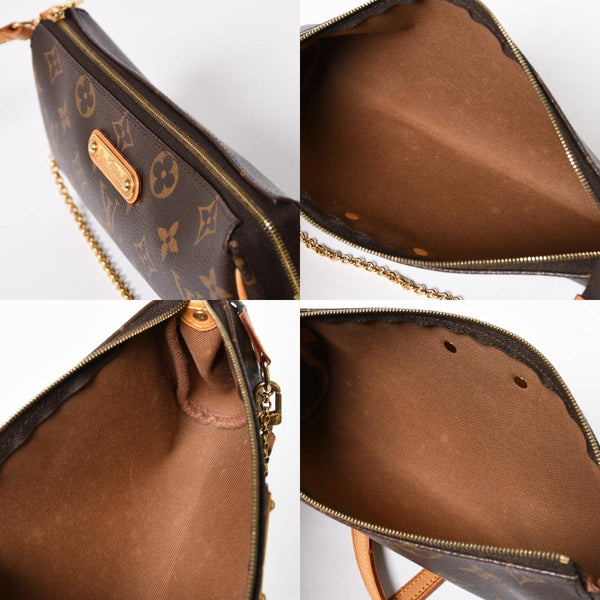 極美品 LOUIS VUITTON ルイヴィトン ポシェット エヴァ モノグラム M95567 ブラウン ゴールド金具 中古 4a009733