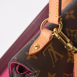 極美品 LOUIS VUITTON ルイヴィトン モノグラム クリュニーBB ショルダーバッグ M42738 ブラウン ピンク ゴールド金具 中古 4a009805