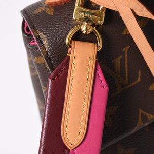 極美品 LOUIS VUITTON ルイヴィトン モノグラム クリュニーBB ショルダーバッグ M42738 ブラウン ピンク ゴールド金具 中古 4a009805
