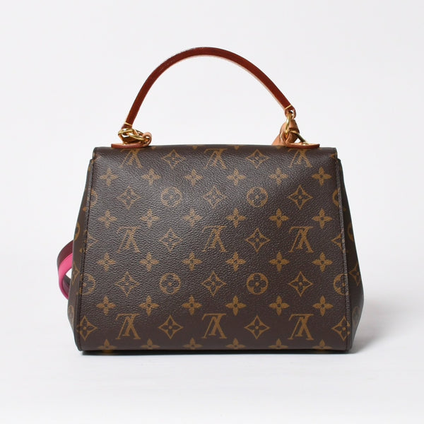 極美品 LOUIS VUITTON ルイヴィトン モノグラム クリュニーBB ショルダーバッグ M42738 ブラウン ピンク ゴールド金具 中古 4a009805