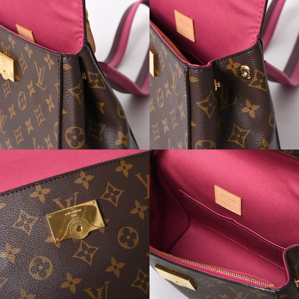 極美品 LOUIS VUITTON ルイヴィトン モノグラム クリュニーBB ショルダーバッグ M42738 ブラウン ピンク ゴールド金具 中古 4a009805